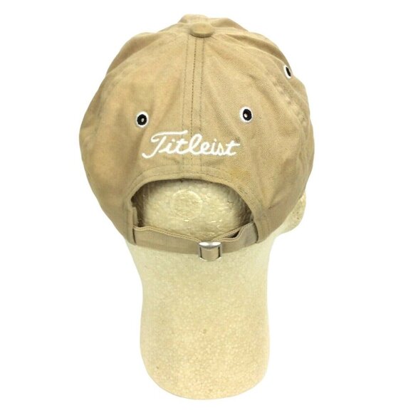 Titleist Adjustable Khaki Golf Hat With Embroidered Logo & Curved Bill - Picture 3 of 7